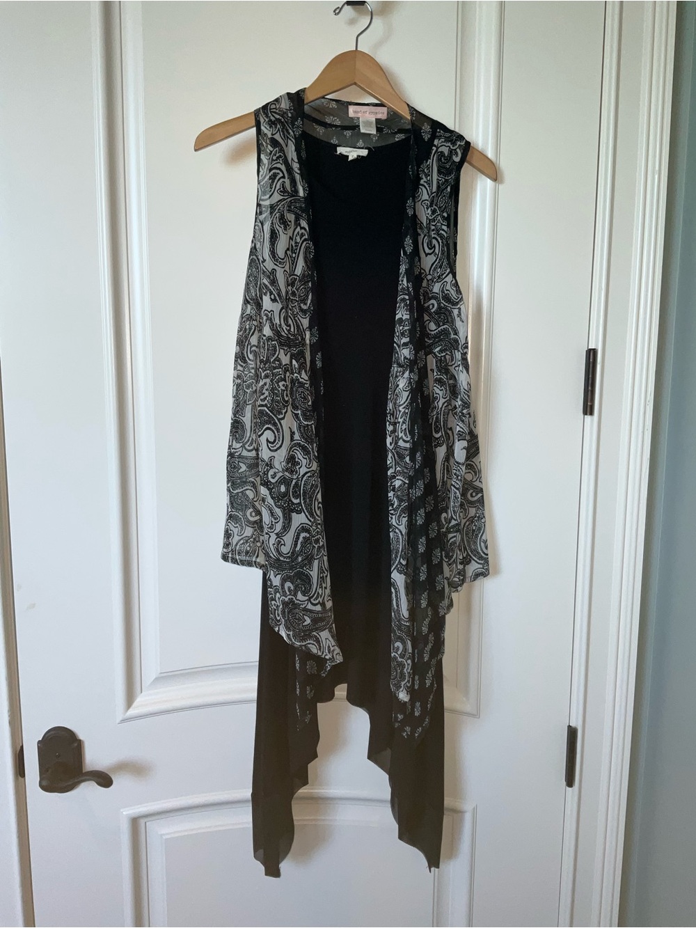 Band of Gypsies Black Sheer Paisley Overlay Tank